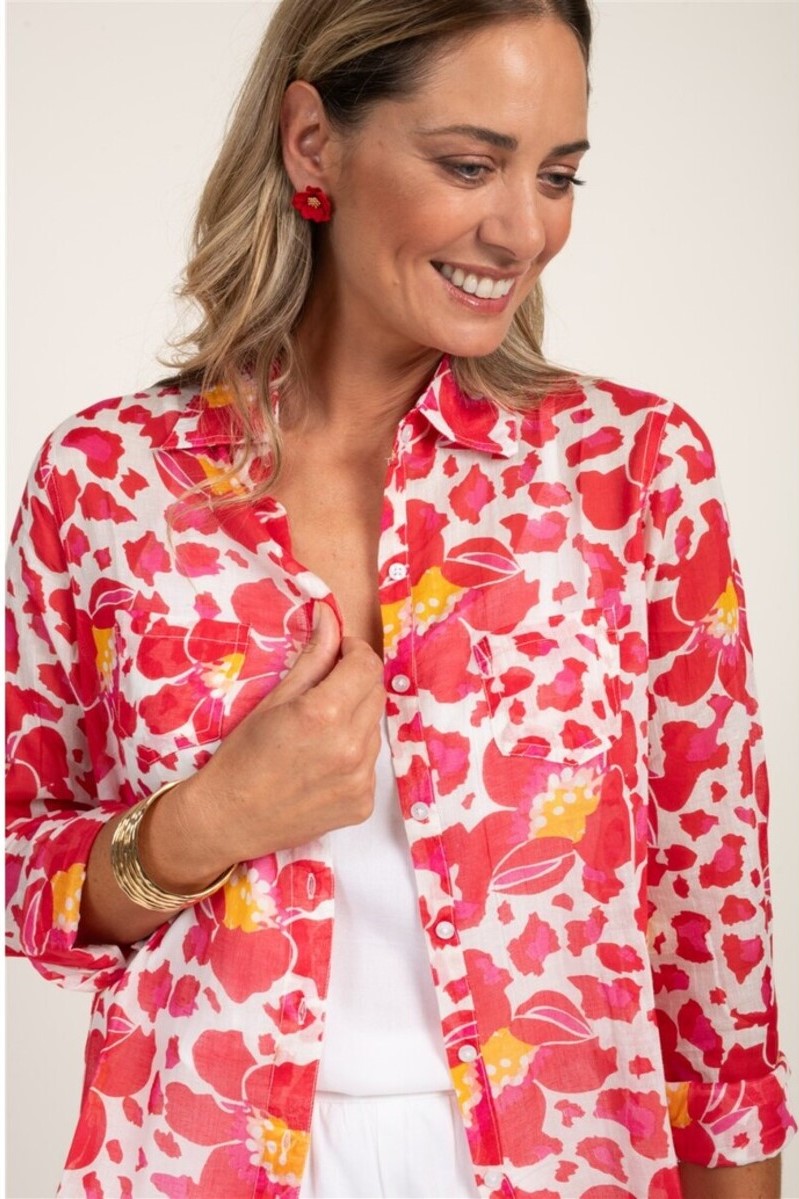 CAMISA MANGA LARGA GABRIELLE COLOR ROJO